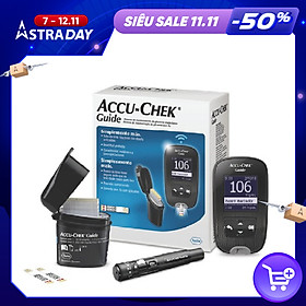 Trọn bộ máy và 25 que đo đường huyết Accu-Chek Guide, nhập khẩu và bảo hành chính hãng tại Viêt Nam, có đủ tem phụ Tiếng Việt