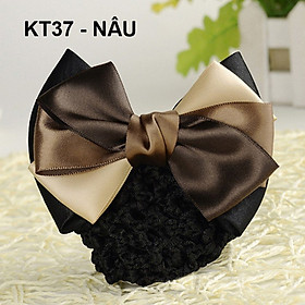 GOTI Kẹp Búi Tóc Cao Cấp Đính Nơ Nhiều Màu Kiểu Kẹp Tóc Có Búi Lưới Xinh Xắn Công Sở, Y Tá  KT37