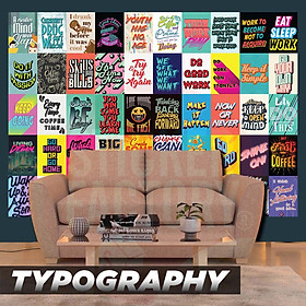 Mua TYPOGRAPHY - Set 50 Poster A4 dán tường trang trí decor quán nhà cửa - STICKER FACTORY