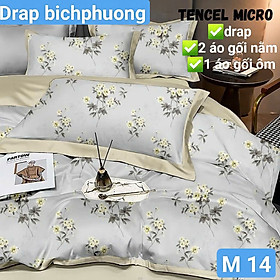 Bộ drap gối Tencel vải Hàn Quốc , đỉnh cao mát , mềm mại { drap và 3 áo gối