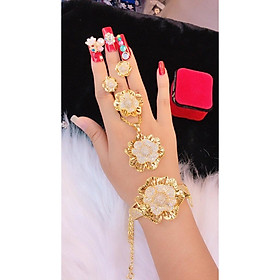 Bộ trang sức hình bông mạ vàng 18k