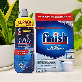 Combo Muối rửa bát finish 1.5kg+Nước làm bóng finish800ml dùng cho Máy rửa bát