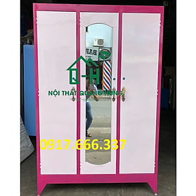 TỦ SẮT ĐỰNG QUẦN ÁO NGANG 1M2, CAO 1M8 - 3 CÁNH SƠN DẦU NHIỀU MÀU