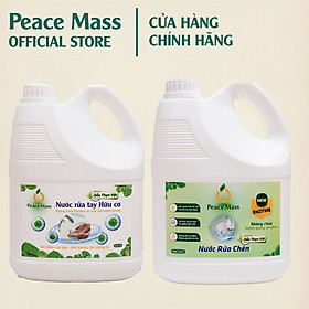 Combo Sản Phẩm Gốc Thực vật NRTB1 Peace Mass - Nước Rửa Tay 3.6 lít + Nước Rửa Chén 3.6 lít (Thuộc nhóm Sản phẩm Lành tính / Hữu cơ)