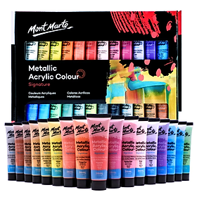 Bộ Màu Nhũ Metallic Acrylic Mont Marte 12 24 36 màu x 36ml