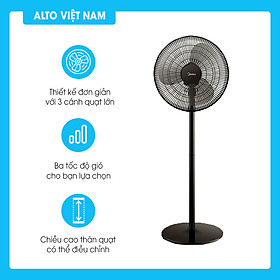 Quạt đứng MIDEA FS40-18C phiên bản màu đen sang trọng - Hàng chính hãng