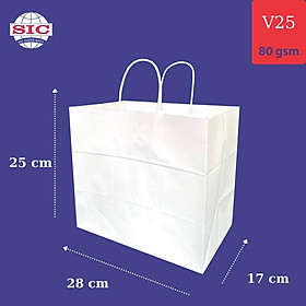 Mua 10 CHIẾC TÚI GIẤY KRAFT V25: 28x17x25cm CÓ QUAI ( ẢNH THẬT)