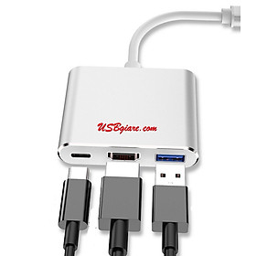 Hub chuyển đổi USB Type-C Sang USB 3.0/HDMI-Type C (Bạc)