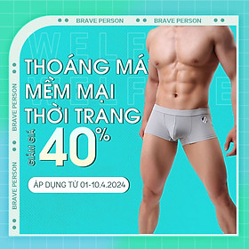 Quần Lót Nam Boxer, Sịp Đùi Nam Thương Hiệu Brave Person B1168 - Chất vải siêu thoáng mát, thun lạnh mềm mịn, không gây kích ứng da, màu sắc đa dạng