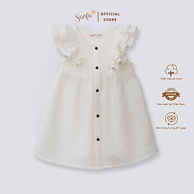 Váy Bé Gái Cổ Tròn Chất Liệu Xô Muslin Tay Bèo Xinh Xắn - DARINE DRESS