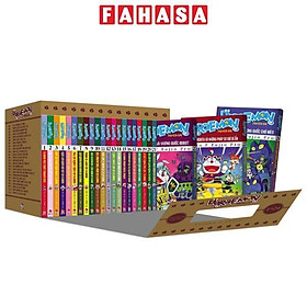 Prenium Box Set Doraemon Truyện Dài  - Tặng Kèm 24 Tấm Bọc Bảo Vệ Sách + Set 17 Postcard Độc Quyền + 1 Hộp Khung Hình