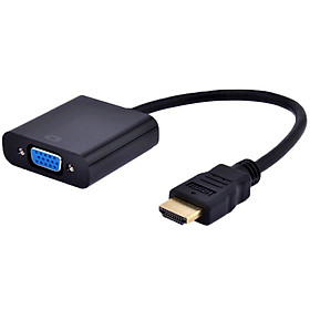 Cáp Chuyển Đổi HDMI Sang VGA + Audio Cáp Tròn Đầu Chuyển Đổi HDMI To VGA Bộ Chuyển Đổi Cho PC, Laptop, Máy Chiếu Cao Cấp Độ Dài 20CM - Hàng Nhập Khẩu