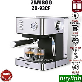 Máy pha cafe gia đình Zamboo ZB-93CF - 850W - áp suất 15 bar - Tặng 500gr cà phê - Hàng chính hãng