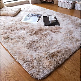 Mua Thảm Lông Dài Trải Sàn Cao Cấp Kiểu Loang - Nâu trà sữa - 1m6x2m3