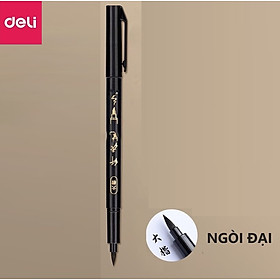 Bút viết thư pháp chữ Hán Calligraphy Deli - brush pen nhiều kích cỡ ngòi, có thể đổ thêm mực Deli 1 cây