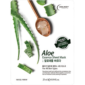  Bộ 10 gói mặt nạ dưỡng ẩm da chiết xuất nha đam Holikey Aloe Essence Mask Sheet 25ml X 10