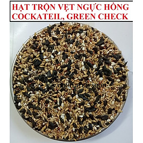 1KG HẠT TRỘN ĐẦY ĐỦ CHẤT DINH DƯỠNG DÀNH CHO VẸT COCKATEIL, NGỰC HỒNG, GREEN CHECK