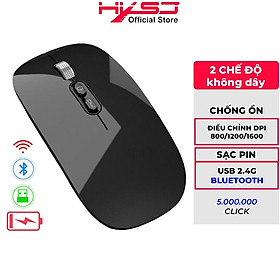 Mua Chuột không dây bluetooth HXSJ M103B sạc pin siêu mỏng không gây tiếng ồn chuyên dùng cho Máy tính  pc  Laptop  Tivi - HÀNG CHÍNH HÃNG