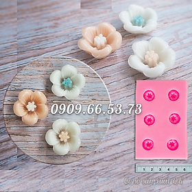 Khuôn rau câu silicon 6 hoa mai, hoa đào – Mã số 1299