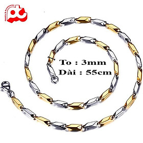 Dây chuyền nam titan cao cấp đẹp sang trọng thép không gỉ hỏa tiển trangsucpt kích cỡ 3mm PTDCNA29