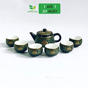 Mua Bộ Ấm Chén Pha Trà Kim Liên Như Ý  Đường Nét Tinh Xảo  Màu Sắc Sang Trọng