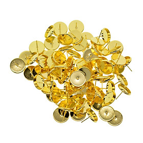 100pcs Brass Blank Stud Earring Bezel Setting for Jewelry Making DIY Findings