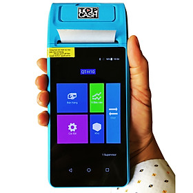 Máy tính tiền cầm tay in hóa đơn dùng để bán hàng tại shop, quán, kiot... hiệu TOPCASH POS QT-H10 có sẵn phần mềm bán hàng vĩnh viễn - Hàng nhập khẩu