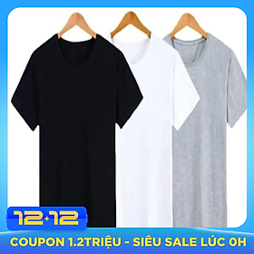 Combo 3 áo thun trơn nam thời trang Everest màu trắng đen xám