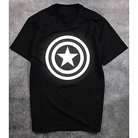 Áo Thun Nữ Phản Quang Khiên Captain American, Avenger Movie, Áo Uninsex, Size Rộng,  Size Lớn, Size Nhỏ, Tay Ngắn, Cổ Tròn, Áo Nữ Size Lớn, Có Áo Thun Size 2XL, 3XL, 4XL, XXL, XXXL, XXXXL