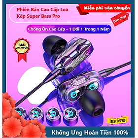 Tai Nghe Chống Ồn XSmart Cao Cấp WJHH Super Bass 2023 Thế Hệ Mới, Loa kép, Tai Phone Có Dây - Hàng Chính Hãng