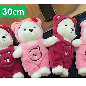 Gấu bông Teddy mặc yếm - Size 30cm - Áo có thể cởi ra