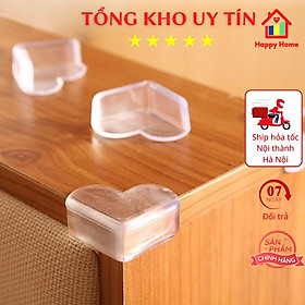 Miếng bịt góc bàn, cạnh bàn, góc nhọn bằng silicon bảo đảm an toàn cho trẻ hình mặt cười, trái tim, hình tròn Happy Home