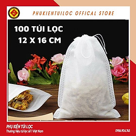 Mua COMBO 100 TÚI LỌC TRÀ  CAFE  THẢO DƯỢC  NẤU ĂN... VẢI KHÔNG DỆT CÓ DÂY RÚT 12X16CM