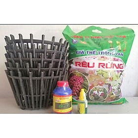 COMBO 5 CHẬU NHỰA GIẢ GỖ FI20 + 1 RÊU RỪNG + 1 B1 THÁI LAN 100ML + 1 CHẾ PHẨM HÙNG NGUYỄN