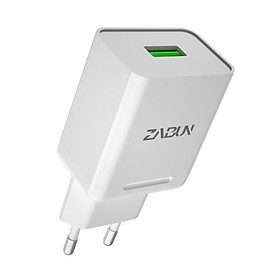 Mua Củ sạc nhanh ZABUN 18W cho Iphome/ipad  samsung  Huawei  Xiaomi  Oppo  QC 3.0 S02 - Trắng - 1 cổng USB -  Hàng chính hãng