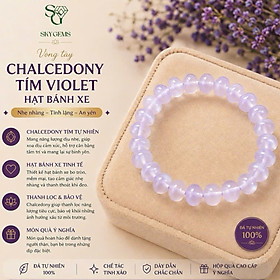 Vòng Chalcedony Tím Violet Tự Nhiên – Đá Thiên Nhiên Cao Cấp, Vòng Tay Sang Trọng Thanh Lịch