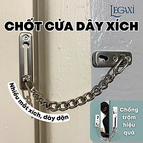Chốt cửa dây xích, gài cửa chống trộm, khóa gài chặn cửa inox nhà ở, chung cư, phòng ngủ Legaxi