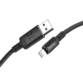 Cáp sạc nhanh Lightning Hoco đèn Led nhỏ đủ màu sắc đầu cáp được trang bị cảm biến âm thanh dài 1.2m - Hàng chính hãng