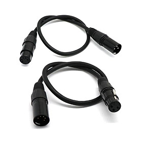 DMX Stage Light Cables Wires with 5-Pin Signal XLR Male to 3-Pin XLR Female+5-Pin Signal XLR Female to 3-Pin XLR Male Connection