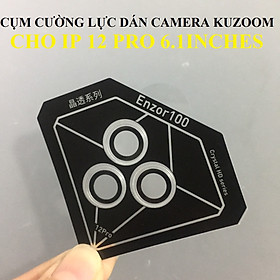 Mua   ip 12 PRO   Cụm cường lực dán camera cho iP 12 PRO 6.1 inches  Kuzoom AR _ Hàng chính hãng