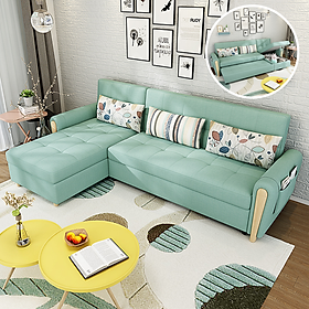 Sofa Giường Góc Chữ L Cao Cấp HGK-19, Ghế Sofa Bed Kéo Ra Thành Giường Tiện Lợi Cho Phòng Khách