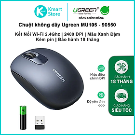 Chuột không dây 2.4G UGREEN MU105 | 4 mức điều chỉnh DPI | Độ yên tĩnh cao | Bảo Hành 18 Tháng - Hàng Chính Hãng