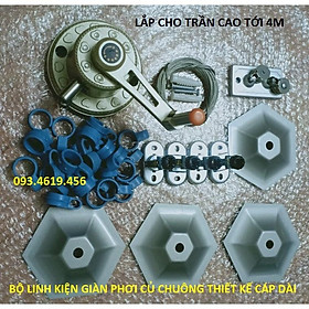 Linh kiện giàn phơi củ chuông lắp cho trần cao 3 tới 5m