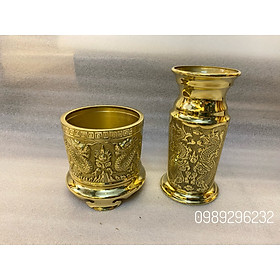 Mua Ống cắm nhang và bát nhang bằng đồng vàng