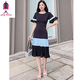 Đầm Suông Phối Dập Li Sang Trọng-MS09