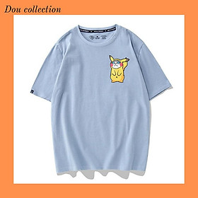  Áo Thun Nữ Tay Ngắn Icon Họa Tiết Pika Chu Dễ Thương - Unisex - Cotton - Mã AT024