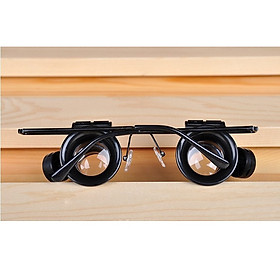 Kính lúp đeo mắt 20x thiết kế thông minh, tiện lợi có đèn hỗ trợ sáng Version1 ( Tặng kèm miếng thép sửa chữa đa năng 11in1 )