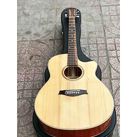 Combo Đàn guitar HD-11SV bao da cao cấp 3 lớp capo phím gẩy dán chống trầy