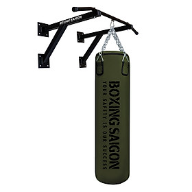 Combo Bao Cát Treo Boxing Punching Bag 1M2 & Khung Treo Đôi - Xanh rêu