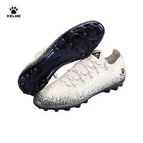 Kelme Soccer MG Giày CALF-SKE CLEATS phù hợp với cỏ nhân tạo Trượt đá chống trượt giày bóng đá ZX80121058 Color: White gold Shoe Size: 39